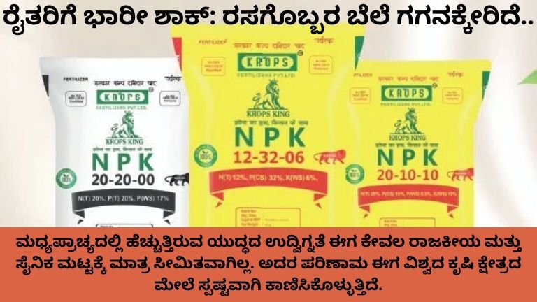 ರೈತರಿಗೆ ಭಾರೀ ಶಾಕ್: ರಸಗೊಬ್ಬರ ಬೆಲೆ ಗಗನಕ್ಕೇರಿದೆ.. ಮುಂದಿನ ದಿನಗಳಲ್ಲಿ ಆಹಾರ ಬೆಲೆ ಏರಿಕೆ ಭೀತಿ!